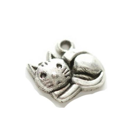 Zawieszka metalowa Charms ScrapBerry's Kotek, 14mm